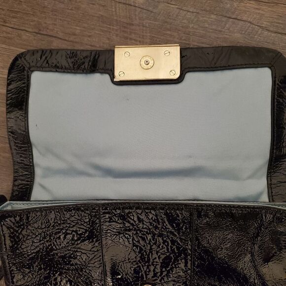 Coach Wristlet Women's Small Black Patent Leather Gold Hardware - Picture 6 of 8